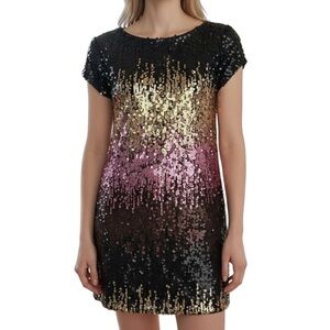 Tobi Shine Me Up Sequin Shift Mini Dress Size Small
